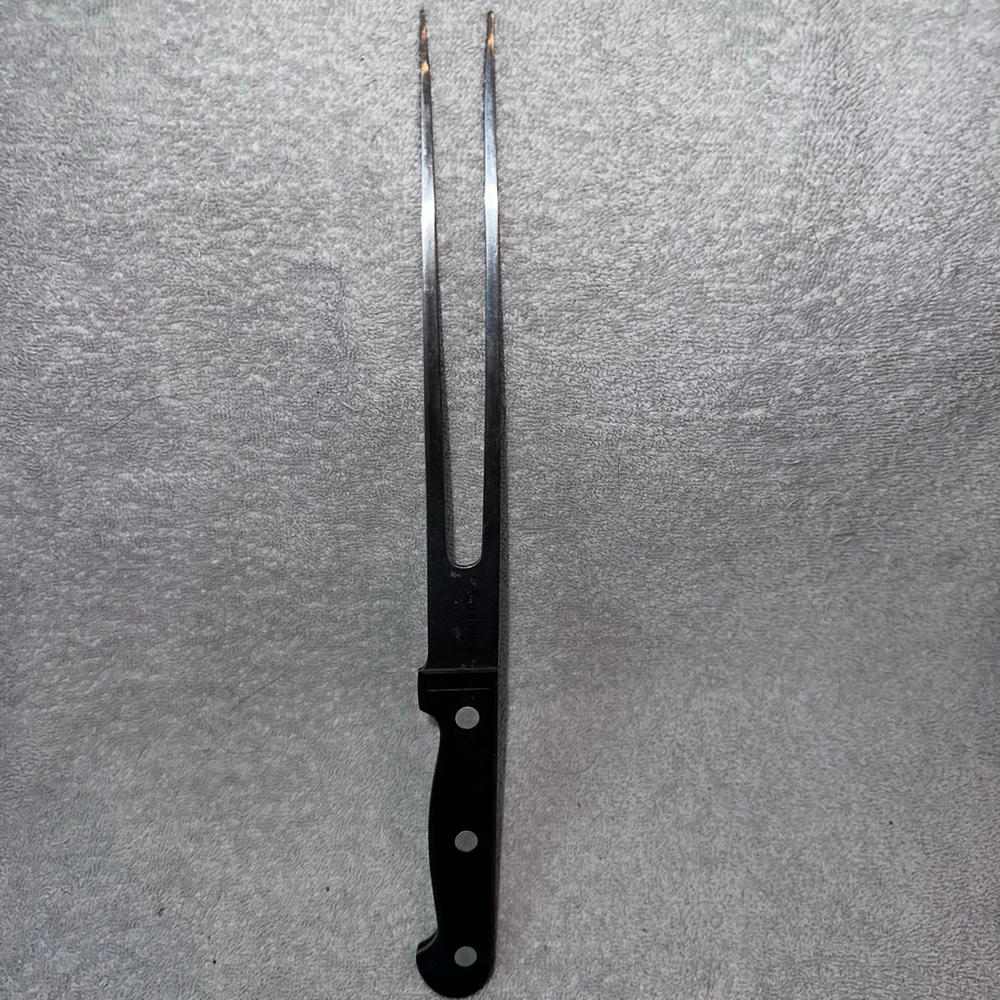 Vintage Stainless Meat Serving 2 Prong Fork Made In Taiwan MCM Retro